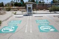 Palm Springs California - June 6, 2021: electric car charging station. EVgo is a Self Contained Electric Vehicle Charging Station Royalty Free Stock Photo