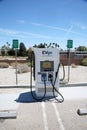 Palm Springs California - June 6, 2021: electric car charging station. EVgo is a Self Contained Electric Vehicle Charging Station