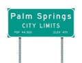 Palm Springs City Limits road sign Royalty Free Stock Photo