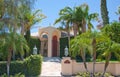 Palm Springs House with High Arch Entrance Royalty Free Stock Photo