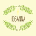 Palm Sunday banner as religious holidays symbols