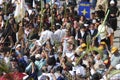 Palm Sunday in Jerusalem - big crowd of belivers Royalty Free Stock Photo