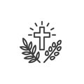 Palm Sunday line icon