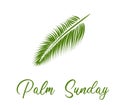 Palm Sunday. The week before Easter. banner or card. palm leaf. Royalty Free Stock Photo