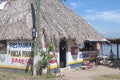 Palm thatched Mexican restaurant Royalty Free Stock Photo