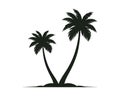 palm trees silhouette on the beach, summer tree, vacation travel resort Royalty Free Stock Photo