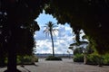 Palm Tree on the Balconata del Pincio in the Villa Borghese Park in Rome, Italy Royalty Free Stock Photo