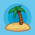 Palm tree on beach in sand vector illustration Royalty Free Stock Photo