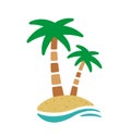 Palm tree ( beach, vacation ) vector icon illustration Royalty Free Stock Photo