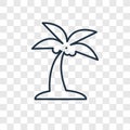 Palm Tree with Date concept vector linear icon isolated on trans