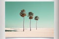 palm tree drawing minimalism. Generative AI Royalty Free Stock Photo