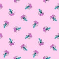 PALM TREE DUDE IN SUNGLASSES WITH PEACE SIGN SEAMLESS PATTERN PINK