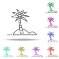 palm tree dusk icon. Elements of Summer holiday & Travel in multi color style icons. Simple icon for websites, web design, mobile Royalty Free Stock Photo