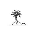 palm tree dusk style icon. Element of travel icon for mobile concept and web apps. Thin line palm tree dusk style icon can be used Royalty Free Stock Photo