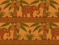 Palm tree and elephant pattern