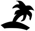 Palm tree exotic icon on white background