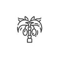 Palm tree with fruit flat outline icon of Egypt, concept silhouette