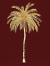 Palm tree gold golden tropical plant dream beach symbol design element great vacation tour concept. render isolated