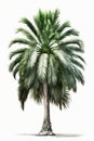 Palm tree with green branch isolated on white background Royalty Free Stock Photo