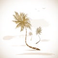 Palm Tree Grunge Illustration Royalty Free Stock Photo