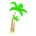 Palm tree icon, flat style Royalty Free Stock Photo