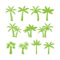 Palm tree icon set, vector eps10 Royalty Free Stock Photo