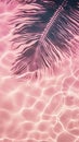 A Palm Tree Leaf Is Casting A Shadow On A Pink Beach Royalty Free Stock Photo