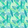 Palm tree leaves seamless pattern