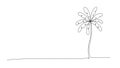 PALM TREE LINE ART. Vector palm. Tropical palm tree Continuous Linear Drawing. Single line art. Summer One Line object