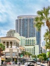 Palm tree lined Las Olas Boulevard, a vibrant and cosmopolitan thoroughfare renowned for