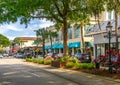 Palm tree lined Las Olas Boulevard, a vibrant and cosmopolitan thoroughfare renowned for