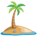 Palm Tree on a Little Island Royalty Free Stock Photo