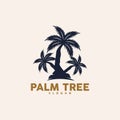 Palm Tree Logo, Beach Vector, Summer Design, Silhouette Symbol Illustration Royalty Free Stock Photo