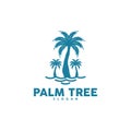 Palm Tree Logo, Beach Vector, Summer Design, Silhouette Symbol Illustration Royalty Free Stock Photo