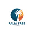 Palm Tree Logo, Beach Vector, Summer Design, Silhouette Symbol Illustration Royalty Free Stock Photo