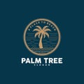 Palm Tree Logo, Beach Vector, Summer Design, Silhouette Symbol Illustration Royalty Free Stock Photo