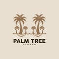 Palm Tree Logo, Beach Vector, Summer Design, Silhouette Symbol Illustration Royalty Free Stock Photo