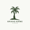 Palm Tree Logo, Beach Vector, Summer Design, Silhouette Symbol Illustration Royalty Free Stock Photo