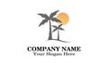 Palm tree logo design Royalty Free Stock Photo