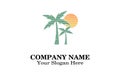 Palm tree logo design Royalty Free Stock Photo