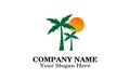 Palm tree logo design Royalty Free Stock Photo