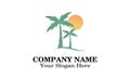 Palm tree logo design Royalty Free Stock Photo