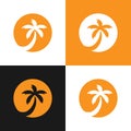 Palm tree logo icon design, coconut tree silhouette, tropical plant symbol Royalty Free Stock Photo