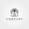 palm tree logo line art vector illustration design  minimalist palm logo design Royalty Free Stock Photo