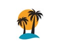 Palm tree logo template vector