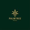 palm tree logo vector, tropical beach home or hotel icon design illustration Royalty Free Stock Photo