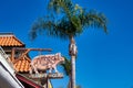 Palm tree and pork neon restaurant sign