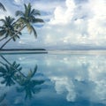 Palm tree reflecting on Siargao Island, Philippines