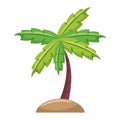 Palm tree in sand cartoon isolated