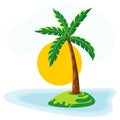 Palm tree sea sun and sky Royalty Free Stock Photo